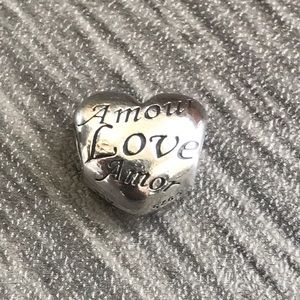PANDORA Sterling Love Amour Liebe Heart Charm